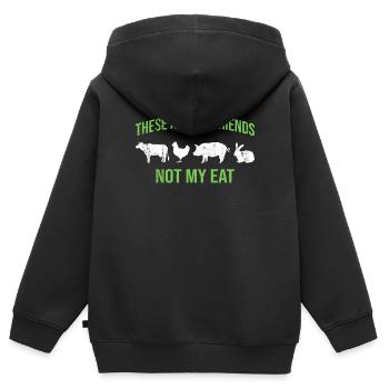 Veganer Vegetarier Spruch - Kinder Premium Organic Zip Hoodie - Schwarz - Hinten - AI Model Kid Male (0cm)