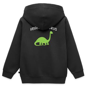 Vegetarier Dinosaurier - Kinder Premium Organic Zip Hoodie - Schwarz - Hinten - AI Model Kid Male (0cm)