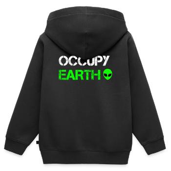 Alien - Kids Premium Organic Zip-up Hoodie - black - Back - AI Model Kid Male (0cm)