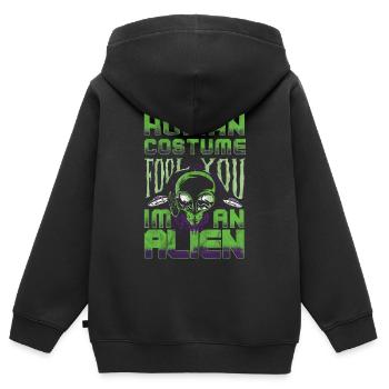 Alien Tshirt UFO Alien Children Mars Gentlemen - Kids Premium Organic Zip-up Hoodie - black - Back - AI Model Kid Male (0cm)