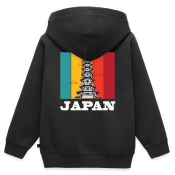 Japan Tokio Tower Asien Tempel - Kinder Premium Organic Zip Hoodie - Schwarz - Hinten - AI Model Kid Male (0cm)