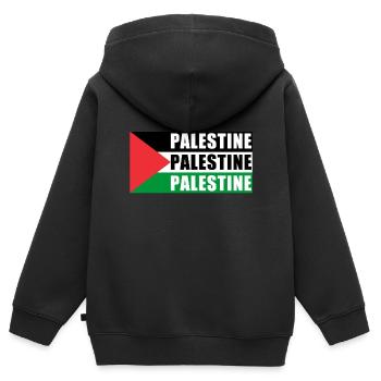 Palästina Geschenk Free Palestine Gaza Streifen - Kinder Premium Organic Zip Hoodie - Schwarz - Hinten - AI Model Kid Male (0cm)
