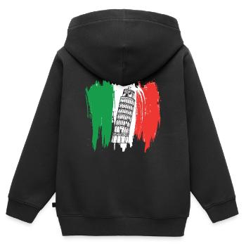 Pisa Leaning Tower Italy Tuscany Florence - Kids Premium Organic Zip-up Hoodie - black - Back - AI Model Kid Male (0cm)