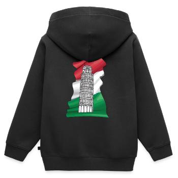 Tour penchée de Pise Italie Toscane Florence - Sweat Premium à capuche zippé enfant bio - noir - Dos - AI Model Kid Male (0cm)