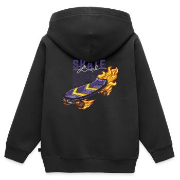 Skater Skateboard Geschenk Halfpipe Sk8 Ollie - Kinder Premium Organic Zip Hoodie - Schwarz - Hinten - AI Model Kid Male (0cm)