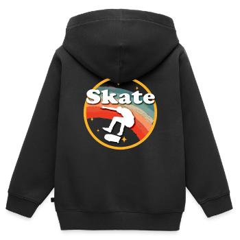 Skater Skateboard Geschenk Halfpipe Sk8 Ollie - Kinder Premium Organic Zip Hoodie - Schwarz - Hinten - AI Model Kid Male (0cm)