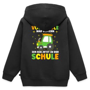 Vorschule War Gestern Schulbeginn - Kinder Premium Organic Zip Hoodie - Schwarz - Hinten - AI Model Kid Male (0cm)