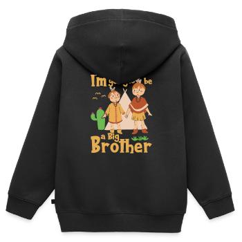 Going To Be A Big Brother Native Indian Brothers - Kids Premium Organic Zip-up Hoodie - black - Back - AI Model Kid Male (0cm)
