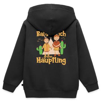 Bald Großer Bruder Geschenk Bald Großer Häuptling - Kinder Premium Organic Zip Hoodie - Schwarz - Hinten - AI Model Kid Male (0cm)