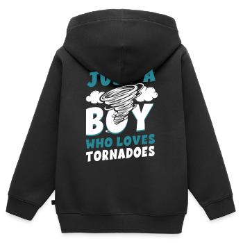 Storm Chaser Hurricane Meteorology - Kinder Premium Organic Zip Hoodie - Schwarz - Hinten - AI Model Kid Male (0cm)