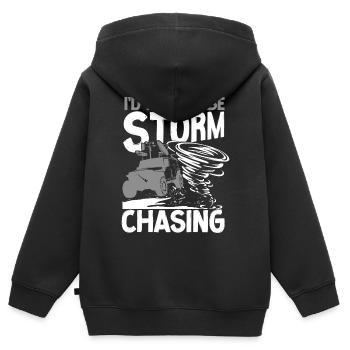 Storm Chaser Hurricane Meteorology - Kinder Premium Organic Zip Hoodie - Schwarz - Hinten - AI Model Kid Male (0cm)