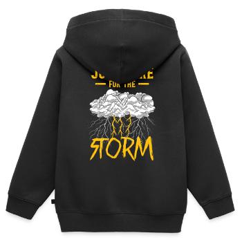 Storm Chaser Hurricane Meteorology - Kinder Premium Organic Zip Hoodie - Schwarz - Hinten - AI Model Kid Male (0cm)