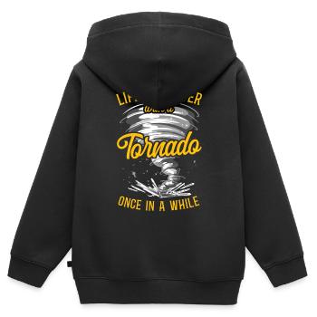Storm Chaser Hurricane Meteorology - Kinder Premium Organic Zip Hoodie - Schwarz - Hinten - AI Model Kid Male (0cm)