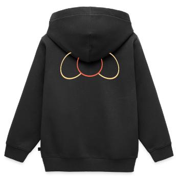Ovale Jaune -Rouge - Jaune - Sweat Premium à capuche zippé enfant bio - noir - Dos - AI Model Kid Male (0cm)