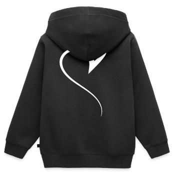 Halbes Weises Herz Simpel - Kinder Premium Organic Zip Hoodie - Schwarz - Hinten - AI Model Kid Male (0cm)