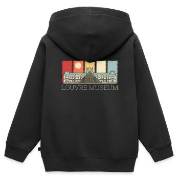 Louvre Museum Paris Frankreich Kunst - Kinder Premium Organic Zip Hoodie - Schwarz - Hinten - AI Model Kid Male (0cm)