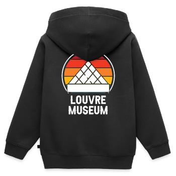 Paris Louvre Museum Kunst Frankreich - Kinder Premium Organic Zip Hoodie - Schwarz - Hinten - AI Model Kid Male (0cm)