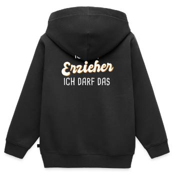 Erzieher - Kinder Premium Organic Zip Hoodie - Schwarz - Hinten - AI Model Kid Male (0cm)