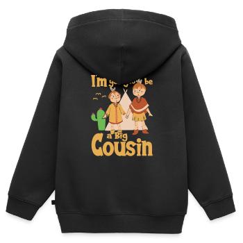 I'm Going To Be A Big Cousin Indian Cousins - Kids Premium Organic Zip-up Hoodie - black - Back - AI Model Kid Male (0cm)