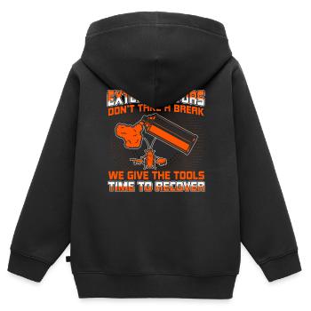 Les combattants de vermine ne prennent pas de pause Exterminateurs - Sweat Premium à capuche zippé enfant bio - noir - Dos - AI Model Kid Male (0cm)