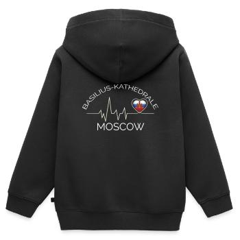 Cathédrale Saint-Basile Russie Moscou Heartbeat - Sweat Premium à capuche zippé enfant bio - noir - Dos - AI Model Kid Male (0cm)