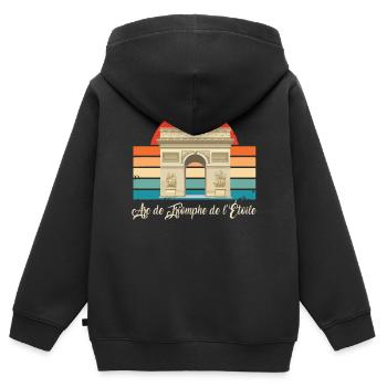 Triumphbogen Paris Arc de Triumphe Frankreich - Kinder Premium Organic Zip Hoodie - Schwarz - Hinten - AI Model Kid Male (0cm)