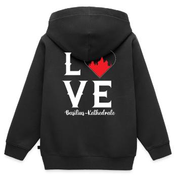 Cathédrale Saint-Basile Amour Russie Moscou - Sweat Premium à capuche zippé enfant bio - noir - Dos - AI Model Kid Male (0cm)