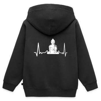 Buddha Herzschlag Tian Tan Buddha - Kinder Premium Organic Zip Hoodie - Schwarz - Hinten - AI Model Kid Male (0cm)