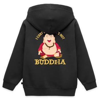Fat Buddha Asie Religion Méditation - Sweat Premium à capuche zippé enfant bio - noir - Dos - AI Model Kid Male (0cm)