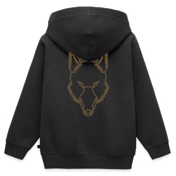 Wilder Eber Tier Motiv Aufdruck mit Wildschwein - Kinder Premium Organic Zip Hoodie - Schwarz - Hinten - AI Model Kid Male (0cm)