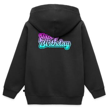 happy birthday - Kinder Premium Organic Zip Hoodie - Schwarz - Hinten - AI Model Kid Male (0cm)