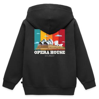 Opernhaus Sydney Sinfonie Australien Konzert - Kinder Premium Organic Zip Hoodie - Schwarz - Hinten - AI Model Kid Male (0cm)