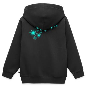 Stardust Mint Green Design - Sweat Premium à capuche zippé enfant bio - noir - Dos - AI Model Kid Male (0cm)