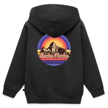 Machu Picchu Inka Peru Ruinenstadt - Kinder Premium Organic Zip Hoodie - Schwarz - Hinten - AI Model Kid Male (0cm)