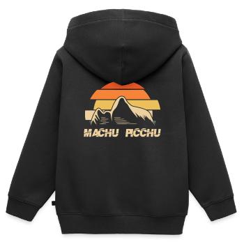Machu Picchu Inka Gedenkstätte Peru Berg - Kinder Premium Organic Zip Hoodie - Schwarz - Hinten - AI Model Kid Male (0cm)