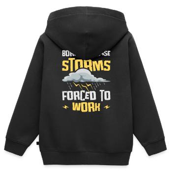 Storm Hunter Tornados Storm Chaser Cadeau - Sweat Premium à capuche zippé enfant bio - noir - Dos - AI Model Kid Male (0cm)