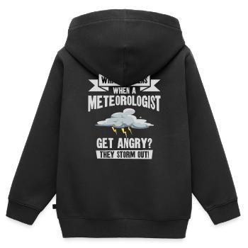Storm Hunter Tornados Storm Chaser Cadeau - Sweat Premium à capuche zippé enfant bio - noir - Dos - AI Model Kid Male (0cm)