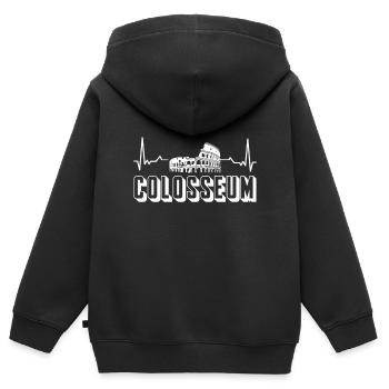 Kolosseum Herzschlag antikes Rom Gladiator - Kinder Premium Organic Zip Hoodie - Schwarz - Hinten - AI Model Kid Male (0cm)