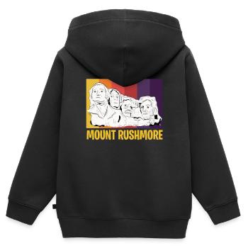Mount Rushmore Amerika Präsidenten Denkmal - Kinder Premium Organic Zip Hoodie - Schwarz - Hinten - AI Model Kid Male (0cm)