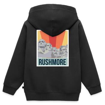 Rushmore Präsidenten Amerika Black Hills - Kinder Premium Organic Zip Hoodie - Schwarz - Hinten - AI Model Kid Male (0cm)