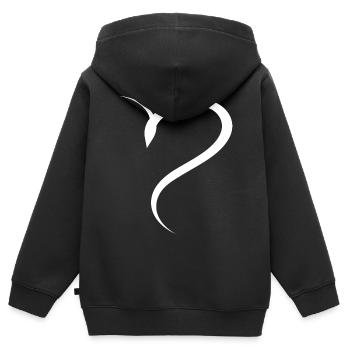 Halbes Weises Herz Simpel - Kinder Premium Organic Zip Hoodie - Schwarz - Hinten - AI Model Kid Male (0cm)