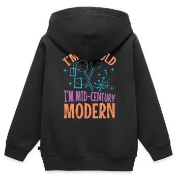 Ich Bin Nicht Alt, Ich Bin Modern - Kinder Premium Organic Zip Hoodie - Schwarz - Hinten - AI Model Kid Male (0cm)