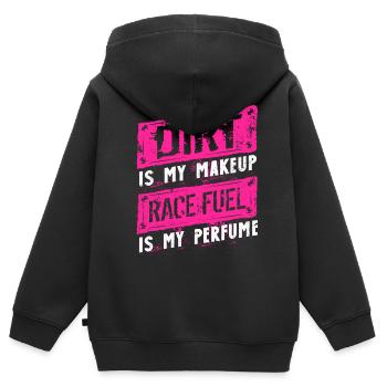 Dirt is my makeup racing girl, racing - Kids Premium Organic Zip-up Hoodie - black - Back - AI Model Kid Male (0cm)