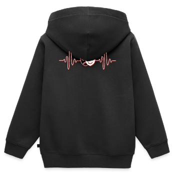 Theater Nerd, Masques de théâtre - Sweat Premium à capuche zippé enfant bio - noir - Dos - AI Model Kid Male (0cm)