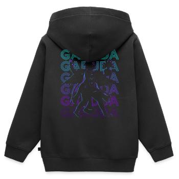 Garuda Ancienne mythologie hindoue Rétro - Sweat Premium à capuche zippé enfant bio - noir - Dos - AI Model Kid Male (0cm)