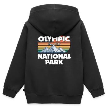 National Park Washington Nationalpark - Kinder Premium Organic Zip Hoodie - Schwarz - Hinten - AI Model Kid Male (0cm)