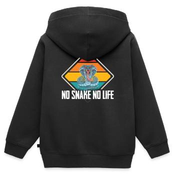 Serpent Boa Constrictor Cobra Zoo - Sweat Premium à capuche zippé enfant bio - noir - Dos - AI Model Kid Male (0cm)