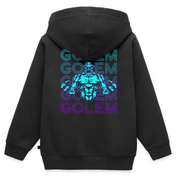 Golem Jüdische Mythologie Jiddisch Retro - Kinder Premium Organic Zip Hoodie - Schwarz - Hinten - AI Model Kid Male (0cm)