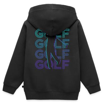 Golfspieler Golfer Golfspielen Retro - Kinder Premium Organic Zip Hoodie - Schwarz - Hinten - AI Model Kid Male (0cm)