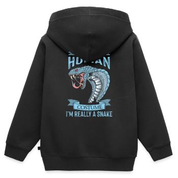 Snake Costume Cobra Snake Boa - Sweat Premium à capuche zippé enfant bio - noir - Dos - AI Model Kid Male (0cm)